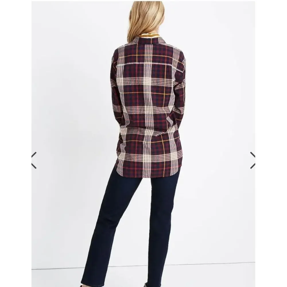 Madewell Shirt Women's S Oversized Ex Boyfriend Fit Rylan Plaid Casual Preppy